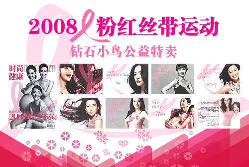 2008粉红丝带运动 钻石小鸟公益特卖
