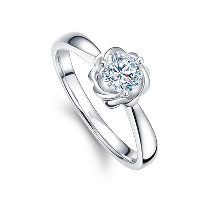 21克拉ct21分h色si白18k金白金au750圆形钻戒钻石戒指求婚订婚结婚