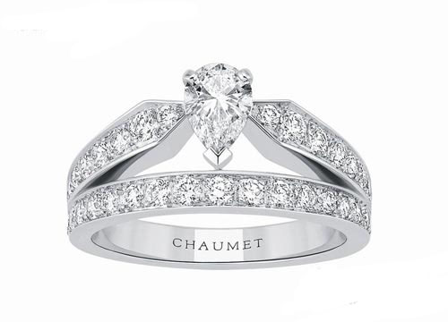chaumet  josephine 约瑟芬皇后系列18k镀铑白金皇冠戒指